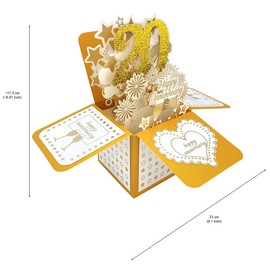 scicent Card Valentine's Day Pop Up Card Wedding 20th Wedding Card Wedding Gifts for Bride and Groom Congratulations Card Folding Card with Envelope for Wife and Husband - 20122