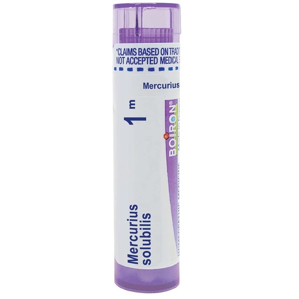 Boiron Mercurius Solubilis 1M for Sore Throat with Bad Breath & Excess Salivation - 80 Pellets