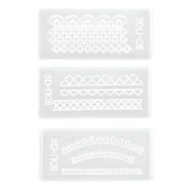 Cotsdan 3 Pcs 3D Lace Nail Art Silicone Molds Mini Texture UV Resin Molds Embossed Stencils Casting Molds DIY Crystal Nail Tools Handmade Craft Template Carving Molds Nail Décor Women Nail Supplies