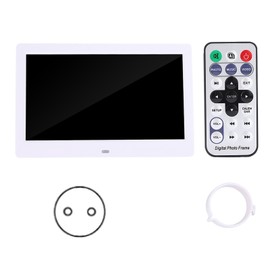 10" HD Screen Digital Photo Frame Alarm Clock MP3/4 Movie Player (White  )