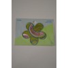 Wright Applique- Iron On - Pink - Green - Blue 5 point Flower
