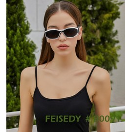 FEISEDY Rectangle Rhinestone Sunglasses for Women Men Bling Jeweled Retro Square Sunglasses 90s Vintage Shades B0091