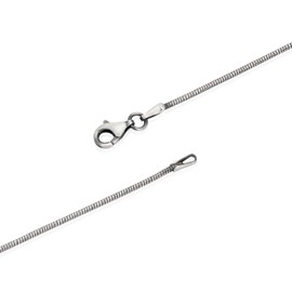 NKlaus 45 cm Snake Chain 925 Silver Elegant Necklace Filigree Width 1.2 mm Necklace 5.01 g Heavy 13868, Sterling Silver