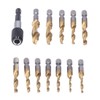 13Pcs/Set Combination Drill Tap High Speed Steel Titanium Plated Hex