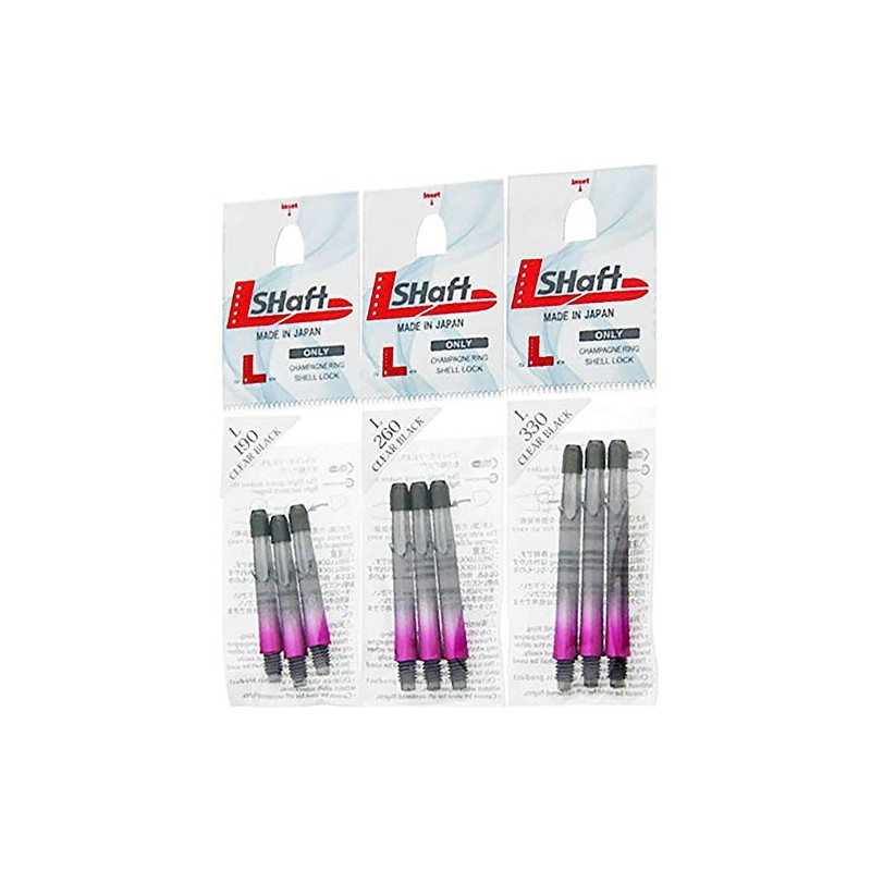L-Style L-Shaft Lock Straight Twotone Black Clear Pink Display Length