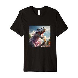 T-Rex Eating Ice Cream Tyrannosaurus Rex Premium T-Shirt