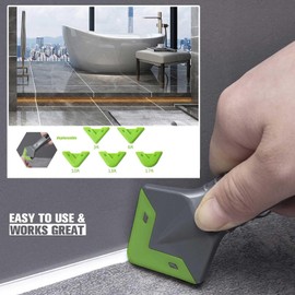 Caulking Tool 5 in 1 with Grout Scraper,Silicone Caulking Grout Removal Sealant Finishing Tool,Adhesive Residue Scraper Seam Repair Kit,Ideal for Kitchen, Bathroom, and Window Sealing