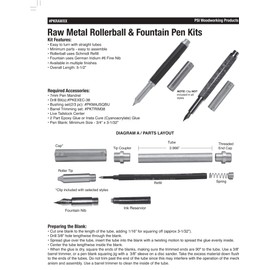 Penn State Industries PKRAWBRC RAW Rollerball Pen Kit Woodturning Project (1pack in Brass With Clip)