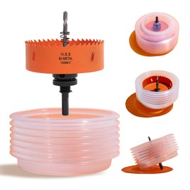 VIKITON 4 Hole Saw for Recessed Lights, 4 Inch Hole Cutter with Dust Bowl Catcher for Led Recessed Lighting 4 Inch and Wood Metal Drywall, Bi-Metal Construction