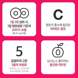 Iron Chewables Infants Children Elementary School Students Adolescents Pregnancy Iron Supplement Breastfeeding Women Pregnancy Pregnancy Iron Nutrient / 철분츄어블 유아 어린이 초등학생 청소년 임산부철분제 수유부 임신 준비 철분영양제