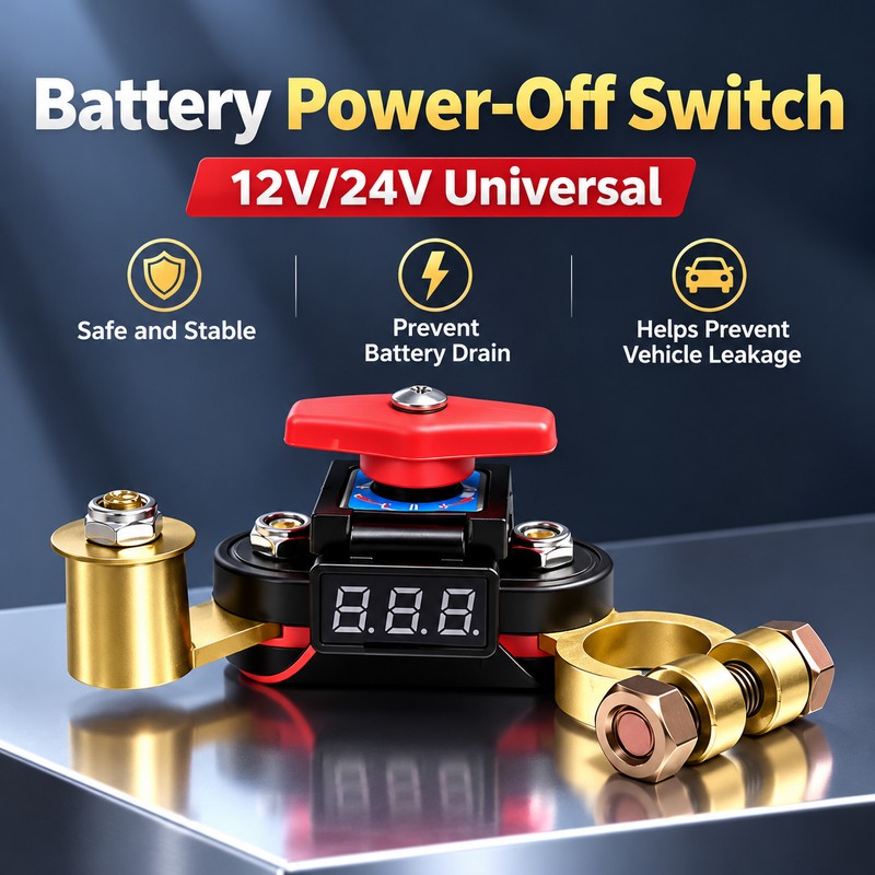 Car Battery Disconnect Switch for Vehicle Storage – Rotating Battery