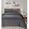 Casabella Satin Stripe Duvet Cover Sets, Luxurious Single Grey Bedding