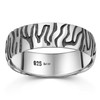 MATERIA by Matthias Wagner Women's Ring 925 Silver Zebra Pattern