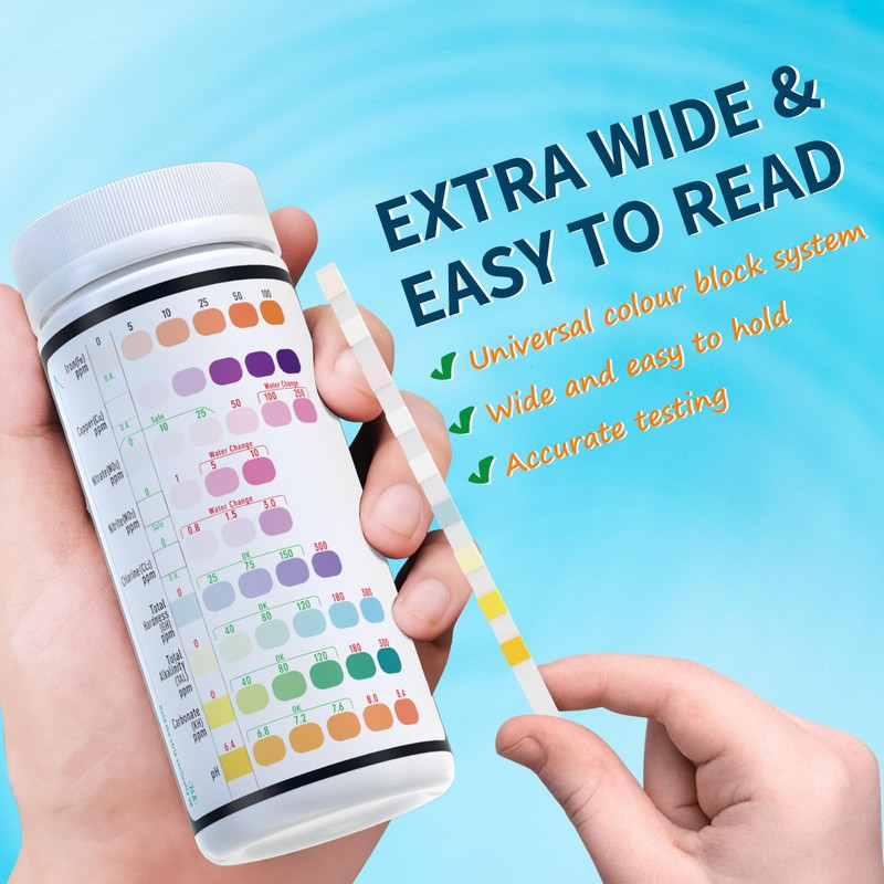 EASYTEST 9-in-1 Aquarium Test Strips - 150PCS Fish Tank Water