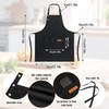 2 Pack Black Unisex Aprons – Waterdrop Resistant with 3