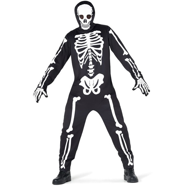 Morph Mens Skeleton Costume Men, Adult Skeleton Suit Outfit, Scary Halloween Costumes for Men, Adult Skeleton Costume Men, Halloween Skeleton Costume Men - Size L