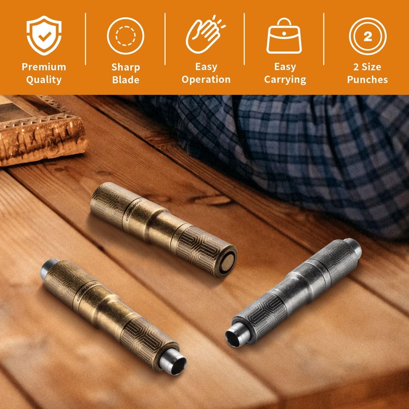 Hancigar Cigar Punch Portable Retro Engraved Double Size Hole Opener