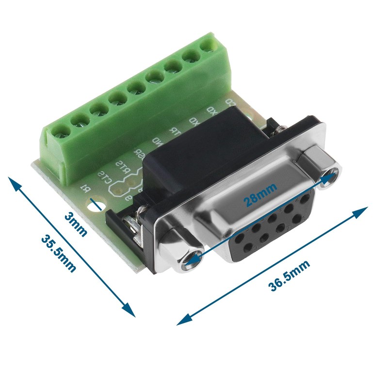 eMagTech 2 x DB9 Breakout Board 9 Pin 2 Row