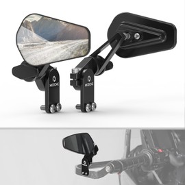 NICECNC 1Pair Quick Flip Mirrors Kit Aluminum for Most Motorcycle Hand Guard Black