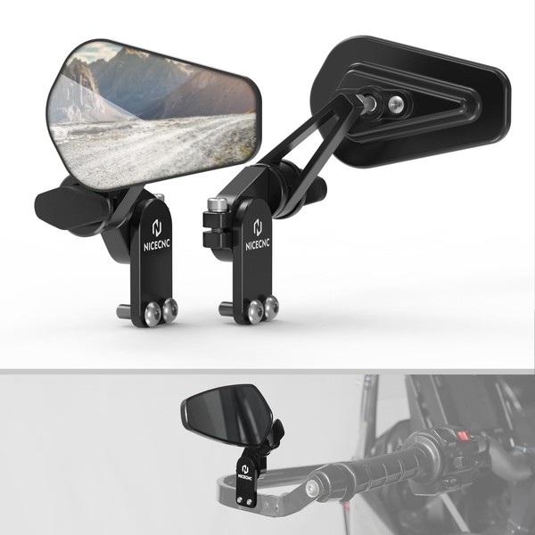 NICECNC 1Pair Quick Flip Mirrors Kit Aluminum for Most Motorcycle