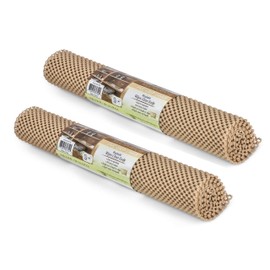 SteadMax Shelf Liner, 15 inches x 6 feet Total, Non-Slip Ultra-Grip Mats for Kitchen or Bathroom Shelves, Cabinets, Pantry, Non-Adhesive Drawer Liner, Durable, Strong, Beige (2 Pack)