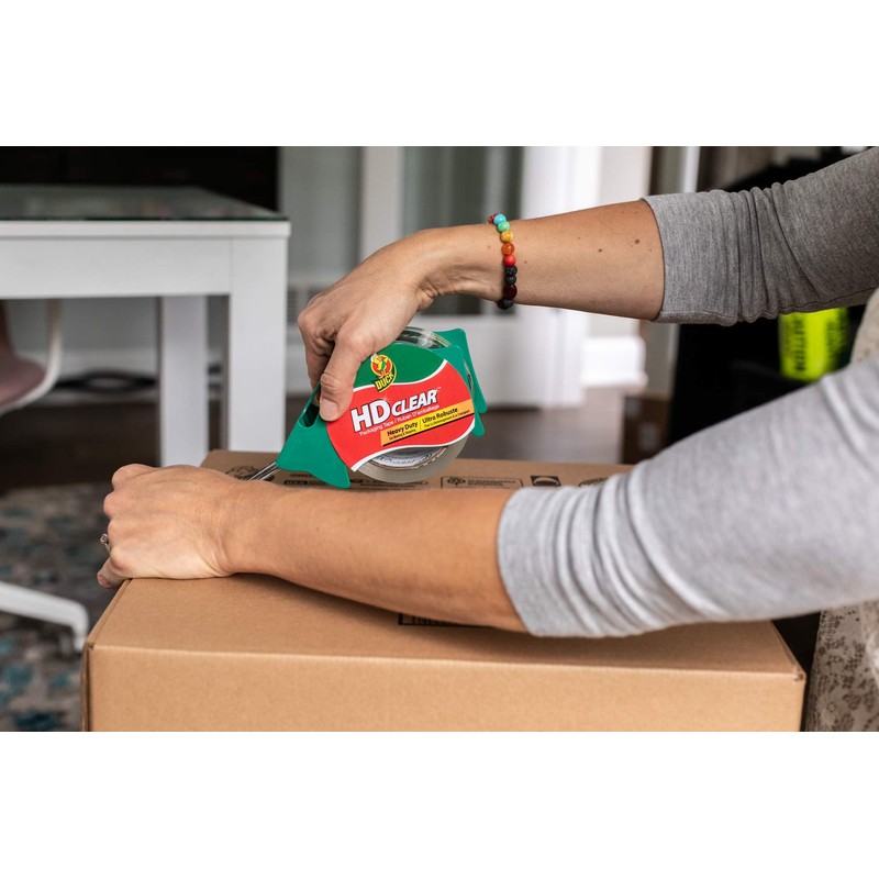 Duck HD Clear Heavy Duty Packing Tape with Dispenser, 1.88