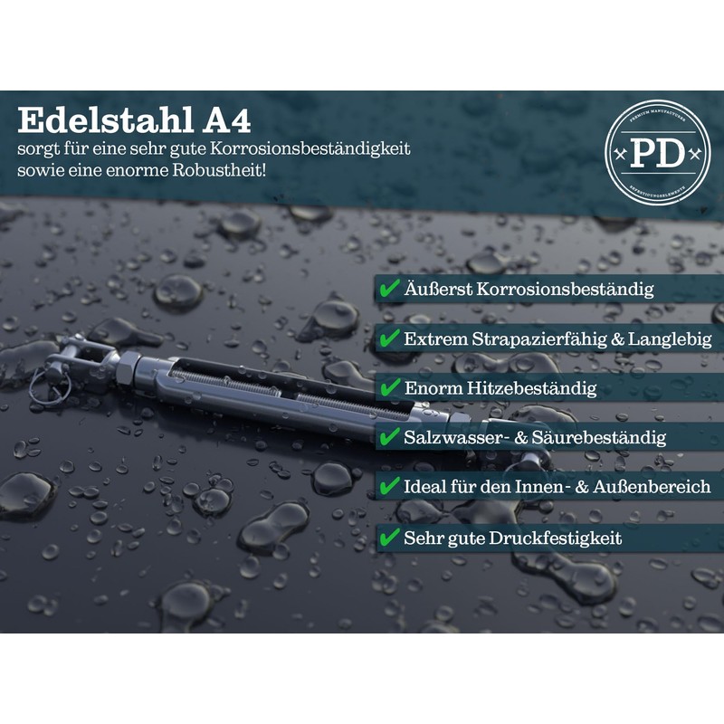 PD® Turnbuckle M5 Stainless Steel A4 (Fork Fork) | Turnbuckle