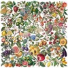 50 Vintage Plant Fruit Stickers Waterproof Transparent Laptop Water Bottle