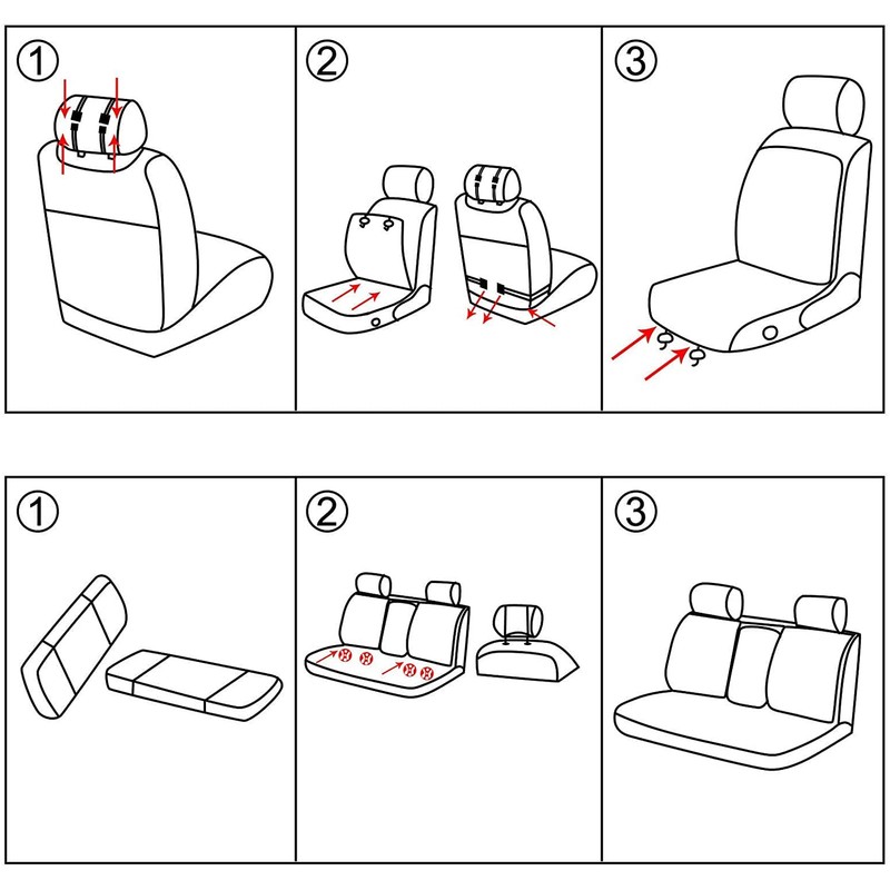 MAGQOO Universal PU Leather Car Seat Cover Full Set 5-Seat