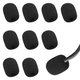 10 Packs Headset Microphone Foam Cover,Microphone Cover,Pop Filter, Foam Microphone Windscreen Microphone Protector Mini Windscreens Sponge Foam Covers Shield Protection New Job Gifts(Black)