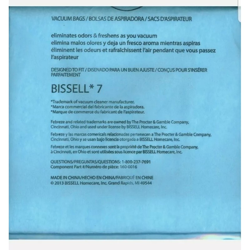 Febreze x3 BISSELL STYLE 7 VACUUM BAGS Powerforce Powerlifter Cleanview