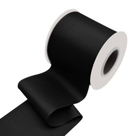 Lrybbon Double Face Black Grosgrain Ribbon for Gift Wrapping 3 inch×15 Yards Ribbon Ideal for Sewing Hair Bow Flower Bouquet Crafts Weddings Floral Arrangements