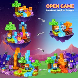 ORZbb Magnetic Blocks, Kids Magnetic Building Cubes Toys for 3-13 Year Old Boys Girls, Montessori Sensory STEM Toddler Construction Toys Christmas Birthday Party Gifts.