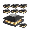 Jofios Solar Post Cap Lights Outdoor 8pack, Black Waterproof Solar