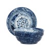 Made in Japan Japanese Rice Soup Dessert Snack Bowl Porcelain 5"D x 2.25"H Blue Floral Vines