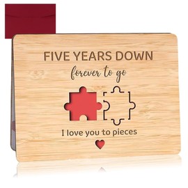 Anniversary Card, Puzzle Anniversary Card Gifts for Him/Her, Golden Anniversary Wedding Gifts for Boyfriend | Girlfriend,Birthday Wedding Cards (5th Wedding Anniversary Card)