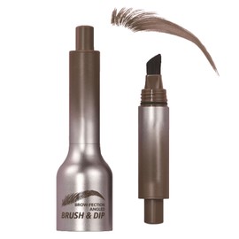 Taupe Eyebrow Brush & Dip - Brow-Fection Angled Liquid Brow Pen - Long Lasting Smudge Proof Eyebrow Pencil Natural Waterproof Wild Brow Brush - Shaping Outlining Filling Eyebrow Pen For Women Makeup