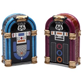 CG 61826 2.88" Blue and Purple Jukebox Set Salt and Pepper Shakers