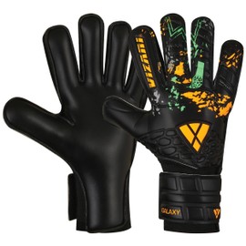 Vizari Kids Training Goalkeeper Gloves - Youth Soccer Goalie Gloves with Finger Protection & Grip (Black/Orange, 7)