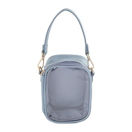 Honeys 2681218746 Plush Pouch, Transparent Storage, Clear, Strap, Back Pocket, Bag,, blue