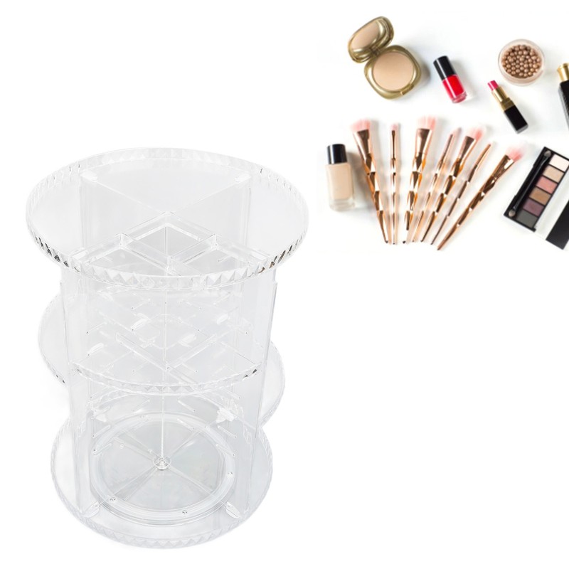 360 Degree Rotation Rotating Makeup Organizer Transparent Stable Base Cosmetic