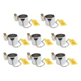 Mytee Products 8 Pack Heavy-Duty Steel King Pin Lock for Fifth Wheel, Keyed Alike - 5th Wheel Hitch King Pink Lock Anti Theft Compatibility for RVs, Semi Trailers, Boats, Camping with Warning Tag