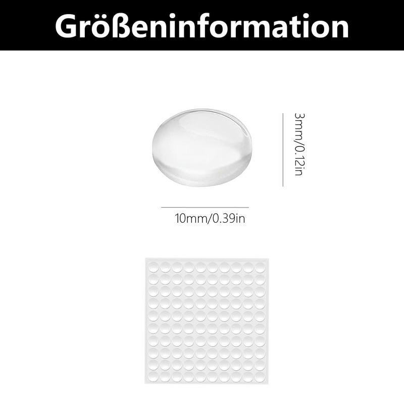 100 Stück Gummipuffer Selbstklebend, Gummifüße Selbstklebend, Anschlagpuffer Selbstklebend, Elastikpuffer Transparent,