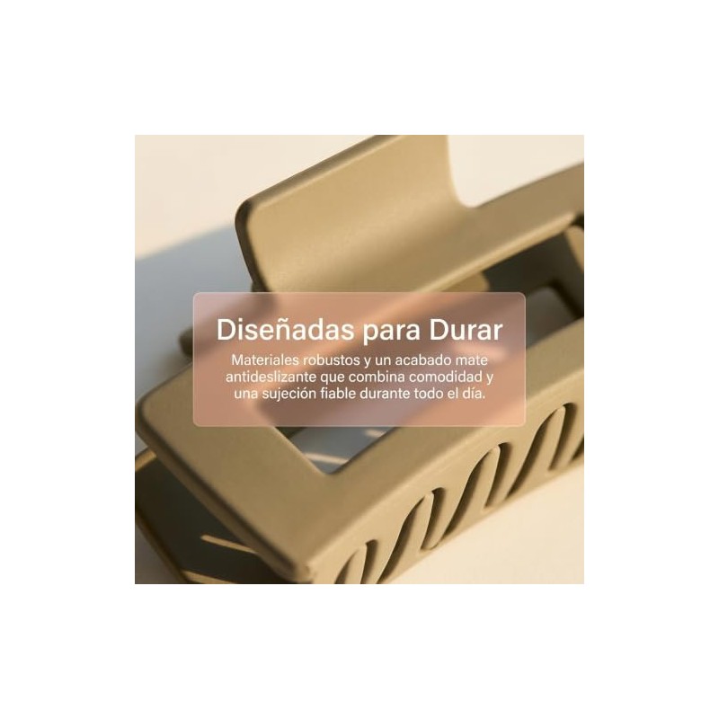 12 Pinzas Pelo Cuadradas 3 Estilos Antideslizantes Mate para niñas