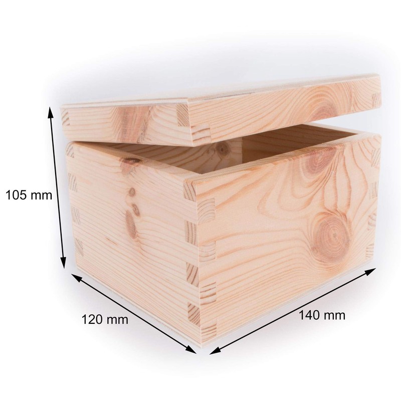Small Rectangular Wooden Box with Lid | 14 x 12
