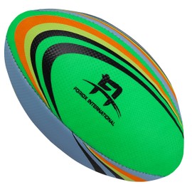 Foriox International Rugby Ball Size 2, 3, 4 Training Ball Soft Touch Perfect RugbyBall Night (Size 3, Green)