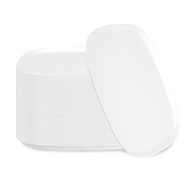 Restaurantware Pulp Safe 11.8 x 11.8 Inch Round Dessert Plates, 25 No PFAS Added Dinner Plates - Home Compostable, Heavy-Duty, White Bagasse Modular Plates, Disposable