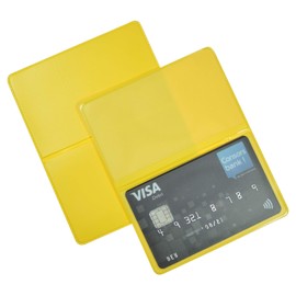 orgaexpert EC Card Case for 2 Cards, ID Holder, Business Card Case, Protective Case, yellow, Classic