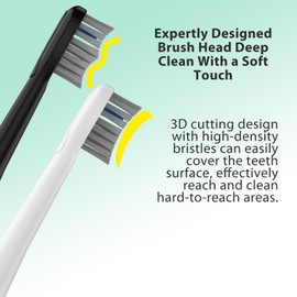 LEDOSAKO Replacement Flossing Toothbrush Heads, Compatible for WaterPick Sonic Fusion and Sonic Fusion 2.0, with Cyrstal Covers (Full(6Packs), White)