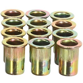 Rivet Nuts, DICASAL 80 PCS M8 Metric Flat Head Threaded Insert Nuts Kit, Zinc Plated Carbon Steel Rivnut Nutserts Kit for Plastic Fiberglass Metal